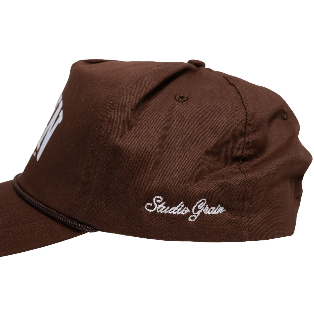 BROWN GRAIN LETTERMEN SNAPBACK HAT