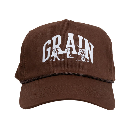 BROWN GRAIN LETTERMEN SNAPBACK HAT